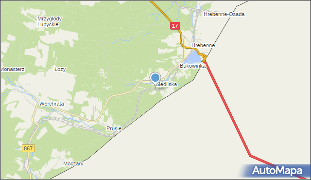 mapa Siedliska Tomaszowskie, Siedliska Tomaszowskie na mapie Targeo